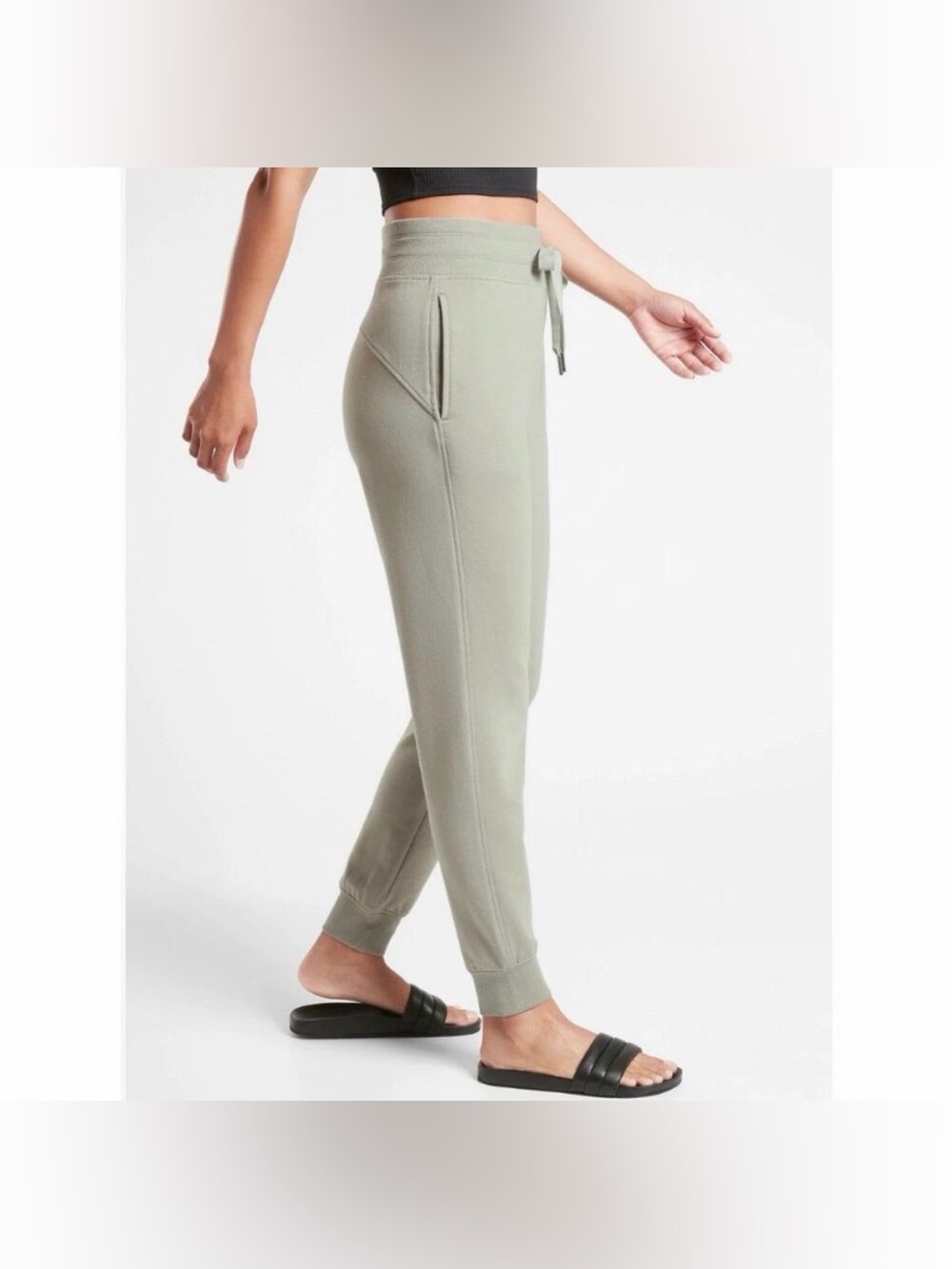 Athleta Light Green Comfy Soft Balance Joggers size Large - Picture 2 of 9